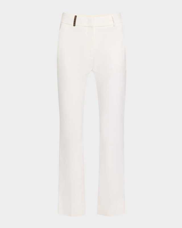 Side-Slit Cropped Stretch Pants